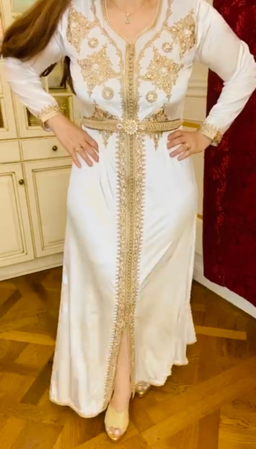 Caftan en velours miroir