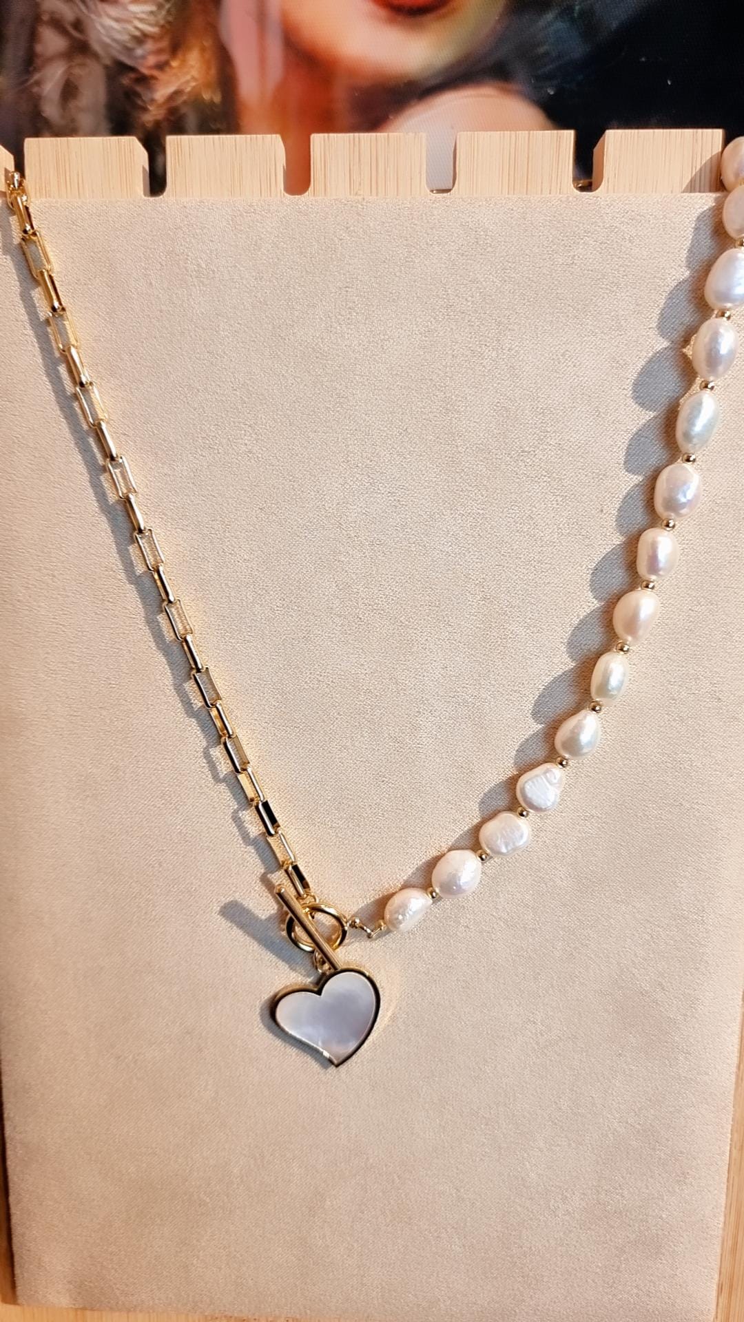 Collier Coeur marbré