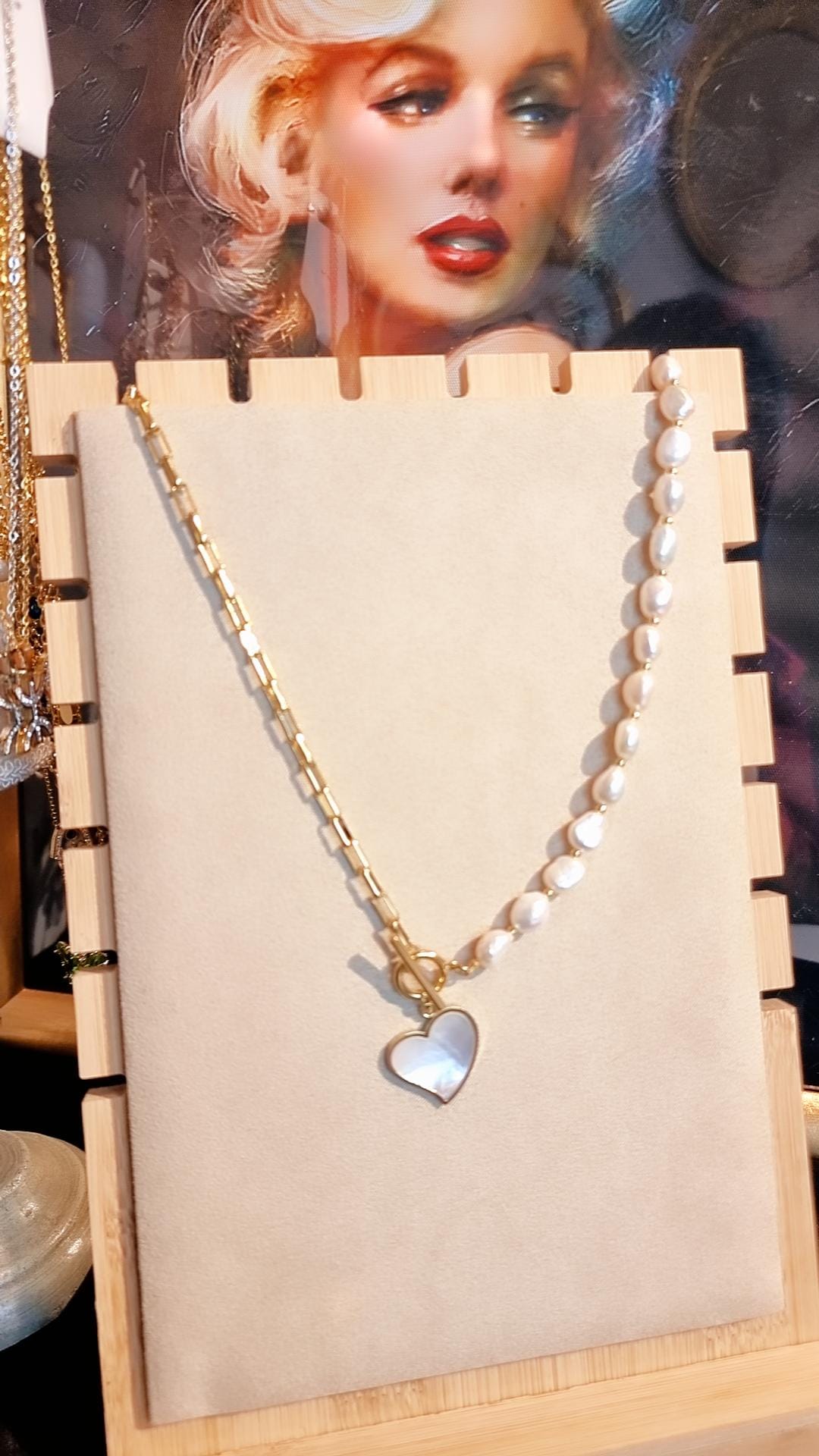 Collier Coeur marbré