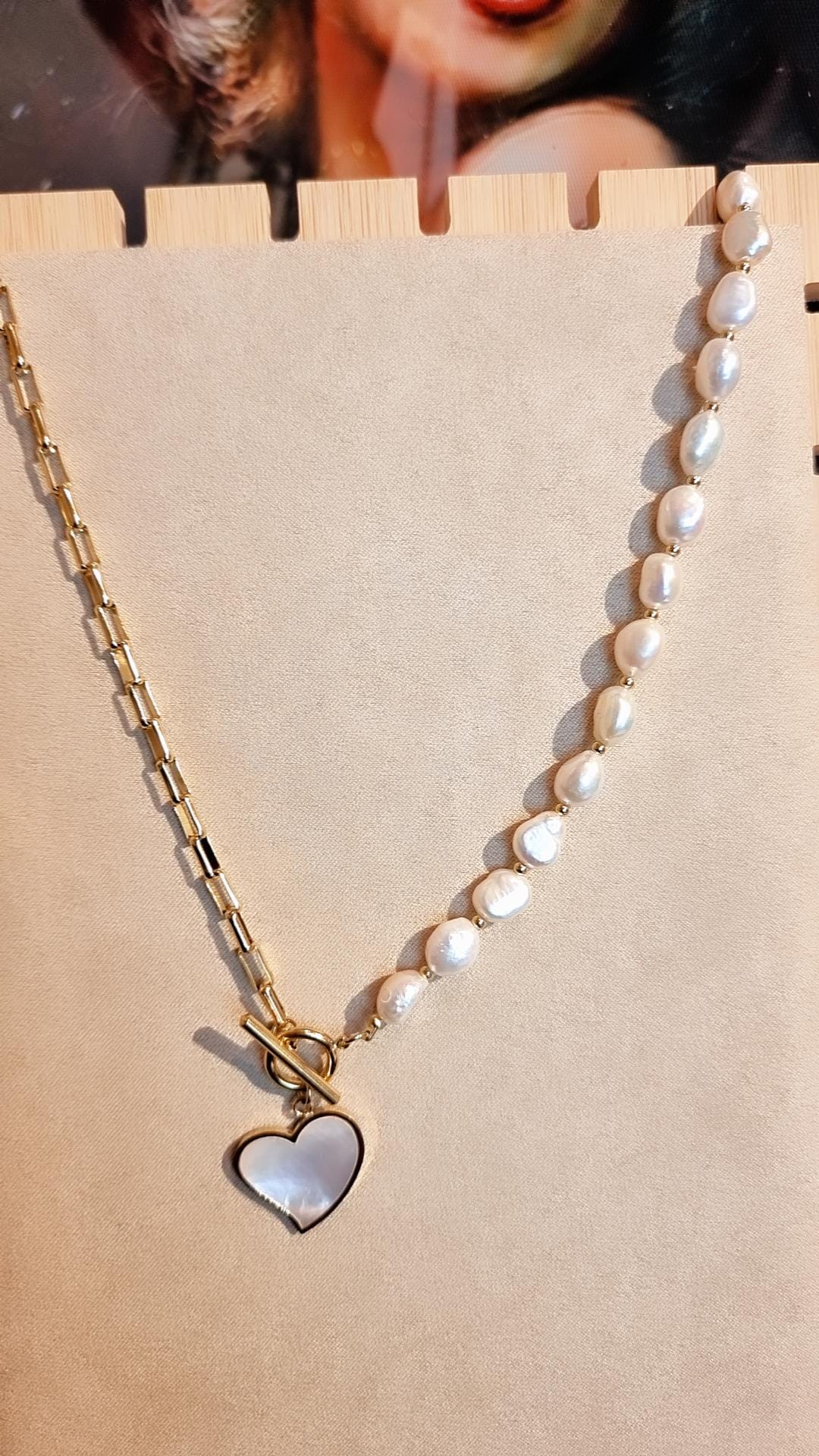 Collier Coeur marbré