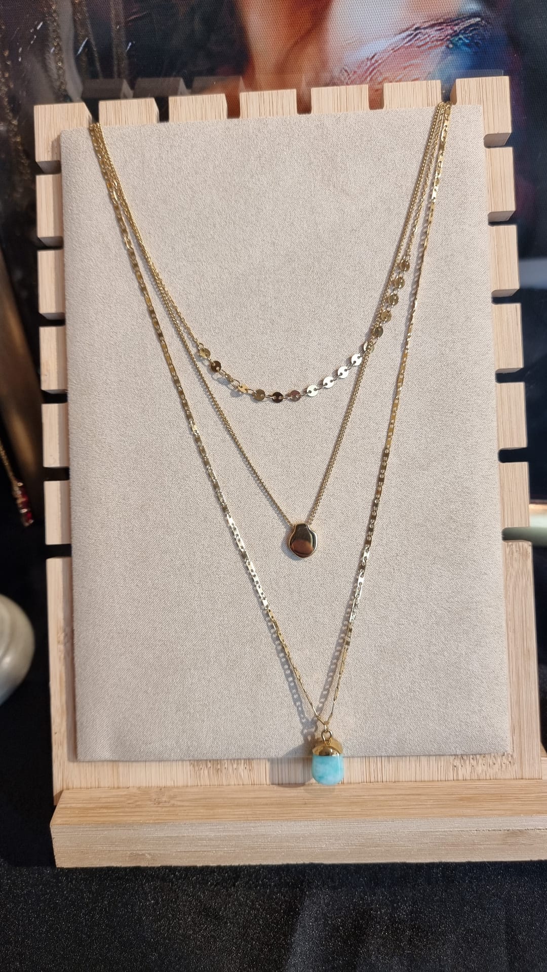 Sautoir/triple collier Suzana